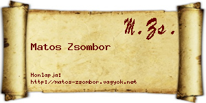 Matos Zsombor névjegykártya